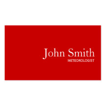 Plain Red Meteorological Business Card