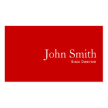 Plain Red Stage Director Business Card
