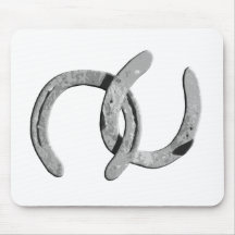 Plain Silver Horse Shoes Mouse Pad