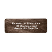 Plain simple black background white text custom custom return address label