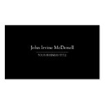 Plain & Simple Black Business Card business cards