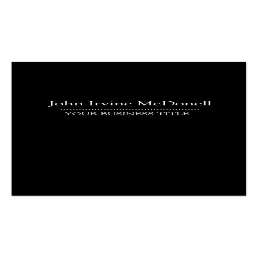 Plain & Simple Black Vertical Business Card
