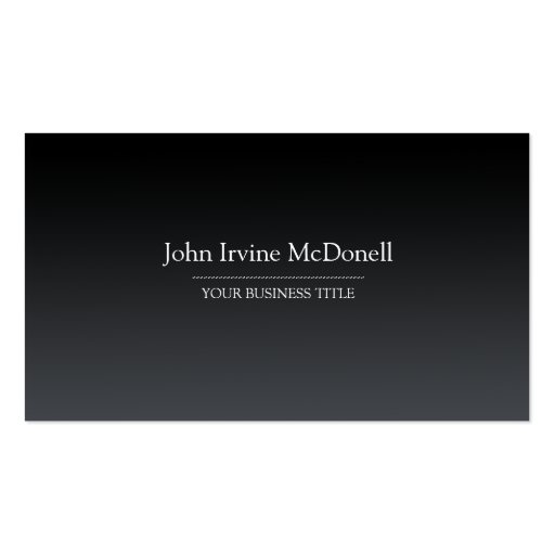 Plain & Simple Gradient Black Business Card