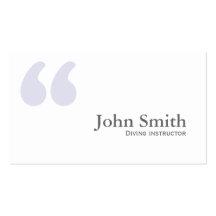 Plain Simple Quotes Diving Business Card