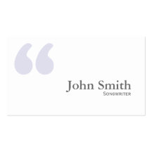 Plain Simple Quotes Songwriter Business Card