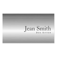 Plain Steel Metal Dog Sitter Business Card