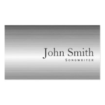 Plain Steel Metal Songwriter Business Card