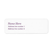 Plain white address label