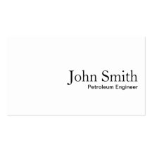 Plain White Petroleum Engineer Business Card