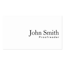 Plain White Proofreading Business Card