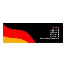 PlainBlackBusinessBack, GermanFlag, Name, Addre... Business Card