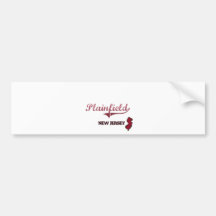 Plainfield New Jersey City Classic Bumper Stickers
