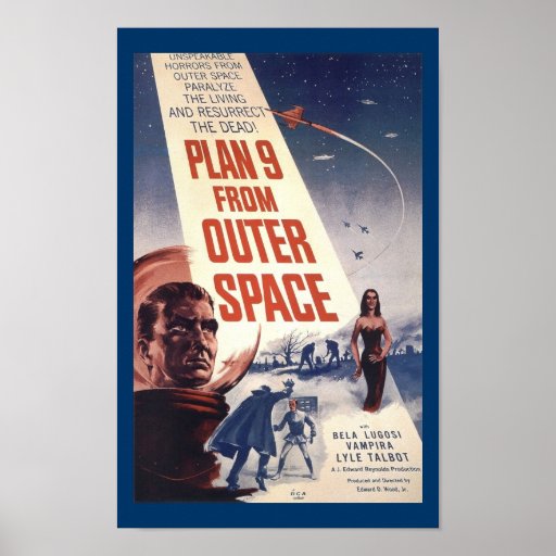 Plan 9 From Outer Space Vintage Movie Poster Art