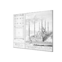 Plan and View of the Blue Mosque (1609-16), built canvas prints