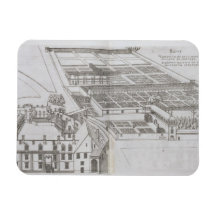 Plan of the enclosed gardens and Chateau de Gaillo Rectangular Magnets