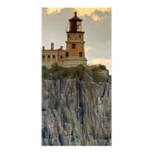 Plan rapproché fendu de phare de roche cartes de vœux avec photo