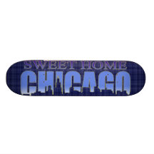 Planche à roulettes à la maison douce de Chicago