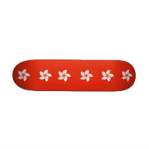 Planche à roulettes avec le drapeau de Hong Kong, 
