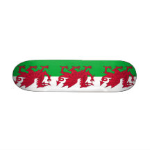 Planche à roulettes avec le drapeau du Pays de Gal