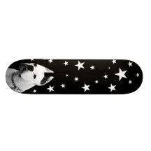 Planche à roulettes blanche de chien de boxeur