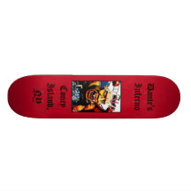 Planche à roulettes customisée (rouge) de l'enfer 