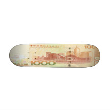 Planche à roulettes de billet d'un dollar de 1.000