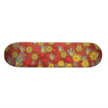 Planche à roulettes de dentelle de rouge de Lotus