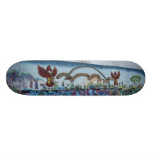 Planche à roulettes de mur d'honneur de graffiti
