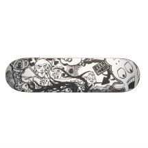 Planche à roulettes noire et blanche par seigneur 