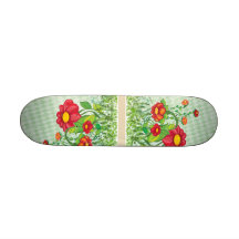 Planche à roulettes verte de forêt
