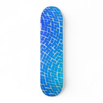 Planche Carreaux ondulés bleus Skateboards Personnalisés