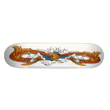 Planches à roulettes de dragon du feu de poissons 
