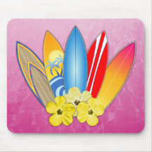 Planches de surf et ketmie tapis de souris