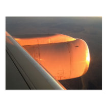Plane Motor Sunset postcards