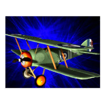 Plane on blue postcards