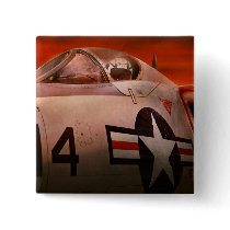 Plane - Pilot - Airforce - Go get em Tiger Pinback Button