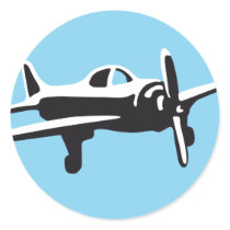 plane runder aufkleber