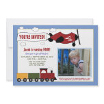 Planes & Trains Custom 5x7 Birthday Party Invite 1
