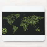 Planet earth composed of recycling symbols mousepad