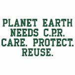 Planet Earth Needs C.P.R. Women Embroidered Shirt embroidered shirts
