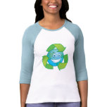 Planet Earth Recycle Cartoon Character t-shirts