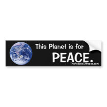 Planet for Peace Bumper Sticker