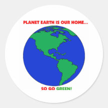 Planet Green Items. Round Stickers