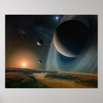 Planet scape - space art print posters