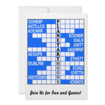 Planetary Moons Word Scramble Invite
