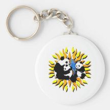 Planète de panda porte-clés