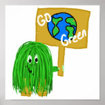 Planète verte de devenez écolo affiche