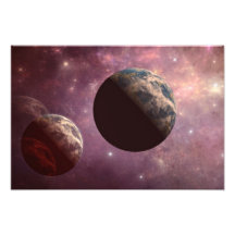 Planètes dans un univers rose photographies d’art
