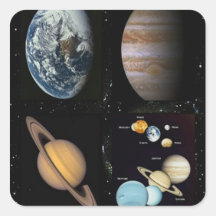 planètes stickers carrés