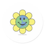 Planetpals-Flower Power Love Earth Design Round Sticker